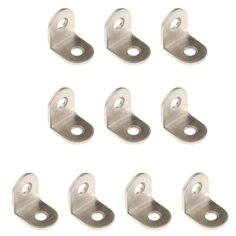 Ten Piece L Angle Corner Bracket Set For Shelves And Furniture Frames Heavy Duty 90 Degree Steel Corner Connectors With Fasteners