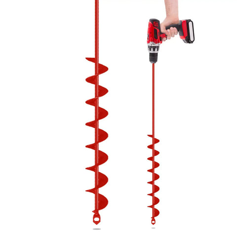 Heavy Duty Garden Auger Drill Bit For Planting 2 Inch By 32 Inch Spiral Bulb Planter And Post Hole Digger With Three Eighths Inch Hex Drive PCM Steel