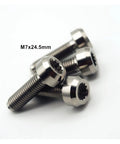 Premium 6Al4V Grade 5 Titanium Wheel Lug Bolts M7x32mm Lightweight High Strength Fasteners on display, detailed view.