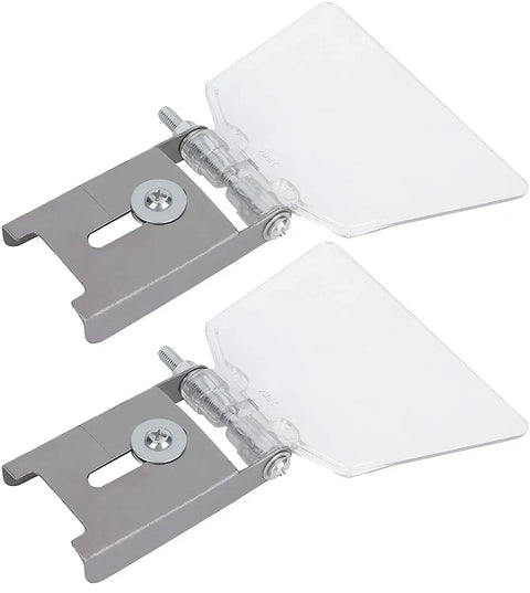 Beefy Bench Grinder Eye Shields Two Piece Kit With 304 Stainless Steel Spark Guards mounted with clear shields for safety.