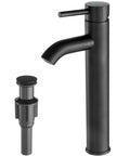 Chrome Vessel Sink Faucet Tall Modern Design With Single Handle One Hole Mount For Vanity Lavatory RV Bathroom