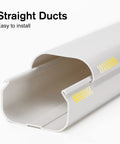 3 Inch Wide 16.1 Ft Line Set Cover Kit For Mini Split Air Conditioners, Decorative PVC Tubing Detail of Straight Duct