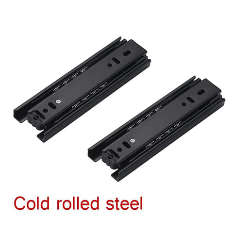 Whisper Quiet 3-Section Full Extension Drawer Runners With Ball Bearing Telescoping Rails, 8 Inch Cold Rolled Steel Slides