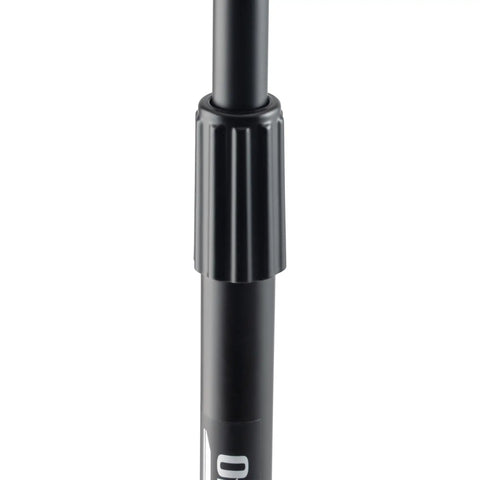 Close-up of adjustable zinc clutch on No Fuss Setup Heavy Duty Mic Stand For Live Gig Or Bedroom Studio Adjustable To Sixty Inches.