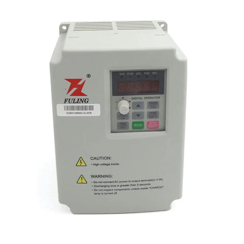 Front view of 2.2KW 220V VFD inverter from Beefed Up 1.8KW ATC Water Cooled Spindle Kit For CNC Router Milling And Engraving ISO20 Tool Change 24000 RPM 400Hz 80mm Plus