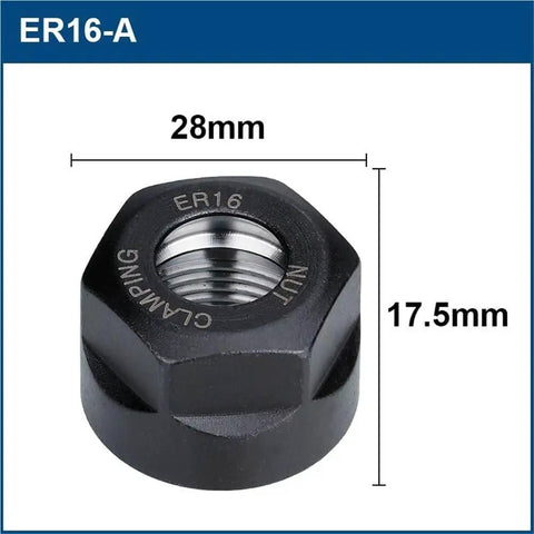 Heavy Duty Chuck Collet Nut For ER8 ER11 ER16 ER20 CNC Lathe Milling Cutter Router Bit Holder With 28mm Diameter shown from above, showing dimensions.