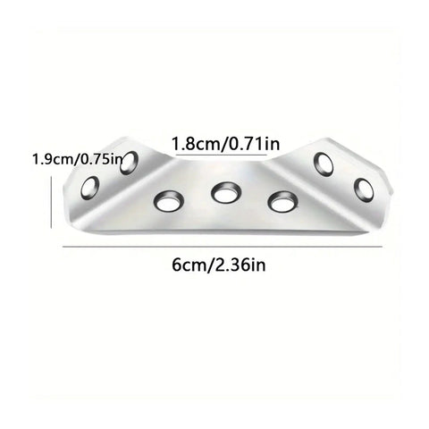 Thickened Stainless Steel 90 Degree L Shape Angle Brackets for Heavy Duty Framing and Shelving Installations dimensions