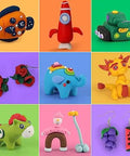 9 clay models made with 60 Color Polymer Clay Starter Kit For Kids And Adults DIY Modeling Clay Oven Bake Art And Crafts Set