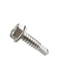 Size 8 Hex Washer Head Self Drilling Sheet Metal Screws 410 Stainless Steel Five Eighth Inch Length 100 Pack