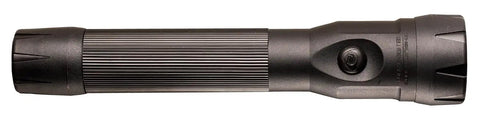 Beefy PolyStinger DS LED Flashlight With 120 Volt AC DC Charger Black 485 Lumens Rugged Nylon Polymer Body Side View
