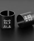 Ahead Style Stem Shim Adapter For 28.6mm Non Threaded Steerer To 25.4mm Handlebar Sleeve Aluminum Alloy Durable Easy Install Bicycle Component For Mountain Road Use, black aluminum shim with printed size details