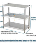 Top Shelf 3 Tier Stainless Steel Media Cart For Home Entertainment Setup Zero Sweat Audio Video Gear Stand dimensions and adjustable shelves.