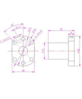 Heavy Duty SFU1204 Ball Screw Kit With Slick Metal Nut CNC Machine Parts dimensions diagram showing detailed measurements.