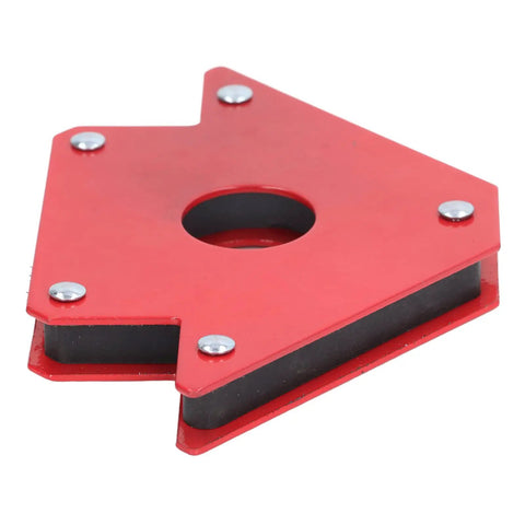 Heavy Duty Magnetic Welding Holder With 4 Inch Strong Magnetism And Durable Metal Construction For Rock Solid Metalworking Support And Easy Setup, side view with strong steel base.