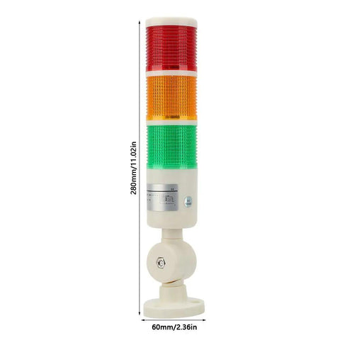 24V Industrial LED Signal Tower Light With Three Layer Stack Rotatable Base Red Orange Green Warning Lights Energy Efficient