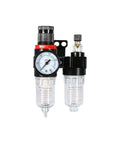 Pneumatic Filter Regulator Duplex With Automatic Drain For Air Compressors Tough As Nails FRL Combo With Copper Filter Easy Install