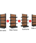 Badass Five Tier Heavy Duty Storage Shelves Metal Shelving Unit With Fully Adjustable Shelves Built Damn Tough For Garage Warehouse Kitchen Storage Rack showing assembly components including side racks and main frame.