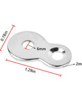 Dimensions of Rock Solid 30 Pack Figure Eight Desk Fasteners With Screws Heavy Duty Solid Steel 12 Gauge shown in close-up.