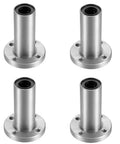 Premium 12Mm Linear Ball Bearings 4 Pack Round Flange With Double Rubber Caps keeps the track clean in silver finish.