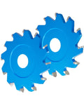Heavy Duty Carbide Tipped Circular Saw Blade For Aluminum Composite Panels And Biscuit Joints With A Killer Sharp 6 8 Or 12 Tooth Edge For Smooth V Groove And U Channel Cuts At 95 Mm And 20mm Bore- blue saw blades with a round center hole.