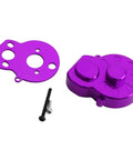 Purple CNC machined transmission cover with screws, part of Durable Aluminum Steering Knuckles And C Hubs Upgrade Kit For One Twenty Fourth Scale Losi Micro Buggy.