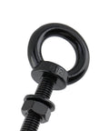 Beefy 4 Pack M12 Stainless Steel Eye Bolts 150mm Long With Washers And Hex Nuts, Black Heavy Duty Shoulder Lifting Ring Eyebolts
