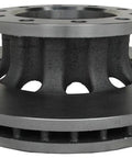 Raybestos disc brake rotor front view; vented iron with bolt-hole flange