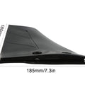 Side view of ABS plastic hydrofoil stabilizer for small outboard boats 4 to 50 HP showing dimensions, reduces bow rise.