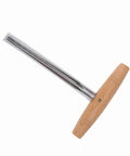 Stainless Steel Violin Peg Reamer With Wooden Handle Pro Grade Anti Rust Luthier Tool For 3 4 Violins shown with ergonomic grip