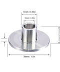 Premium Router Template Guide Bushings Set Forged In Damn Tough Stainless Steel showing precision dimensions of 38mm and versatile use.