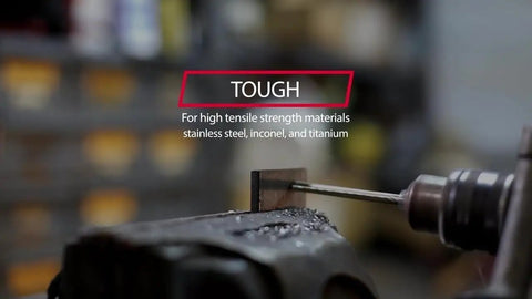 Five Eighths Inch Reduced Shank Cobalt Drill Bit for Hard Metals in Use on Steel Plate