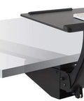 Adjustable Under Desk Keyboard And Mouse Tray Smooth Glide Platform with ergonomic wrist rest mounted under desk.