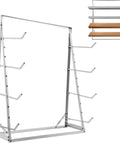 Heavy Duty 4 Tier Steel Lumber Storage Rack Height Adjustable Cantilever Organizer Shelf For Garage Workshop Silver Pipe Holder with open layout