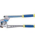 Aramox 3 In 1 Manual Pipe Tube Bender Tool For Copper Aluminum Tubing Bends Up To 180 Degrees with blue and yellow handles.