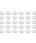 Rock Solid Patio Furniture Glides 160 Pieces Round White Plastic Cap Foot Pads For Outdoor Flooring Scratch Prevention Noise Reduction Hassle Free Installation displayed in a grid.