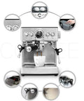No Sweat Full Auto Bean To Cup Coffee Maker With 19 Bar High Pressure Brewing and Solid Stainless Steel Build, featuring brewing controls and cup warming tray.