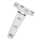 Heavy Duty 316 Stainless Steel T Type Hinge For Garden Gates And Front Doors Rust Proof polished hinge with six screw holes.