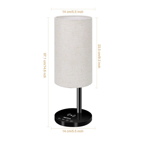 Multifunctional Table Lamp With 10W Fast Wireless Charger, USB Port, Five Brightness Levels And Five Lighting Modes, 14 cm width