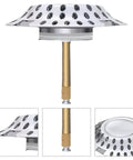 Hair Stopper Catcher Anti-Clogging Bathtub Drain Stopper with Strainer showcasing the dual-function design and mesh strainer.