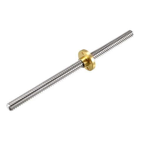 150mm T8 Lead Screw Rod 8mm Dia Stainless Steel With Copper Nut For 3D Printer Z Axis Dope Smooth Slick Linear Motion Rust And Corrosion Resistant