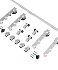 16 Feet Sliding Barn Door Hardware Kit Heavy Duty Stainless Steel Track Brushed Nickel For Double Wood Doors compact view