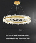 Modern LED Dimmable Pendant Lights With Brushed Gold Ring And Cut Crystal Glass For Dining Area Easy Setup Smooth Touch Control indoor hanging fixture.