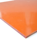 Red Phenolic Laminated Resin Sheet 6x300x400mm For PCB, Electrical Gear, DIY Crafts, And Electronics Projects, Heavy Duty Board For Jigs, Wiring Panels, Insulation And Pro Workbenches close-up of orange laminated sheet edge