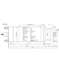 Technical diagram of Beefy 3KW Water Cooled Spindle Motor With Constant Torque 220V 9.6A ER20 Chuck 1200-9000 RPM dimensions
