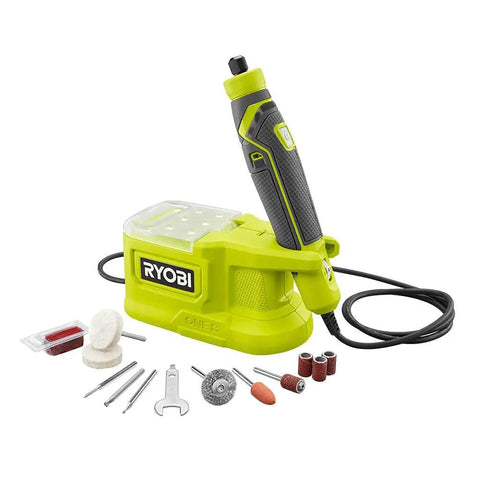 Essential Cordless Rotary Tool Battery With 18 Volt Lithium Ion Cell And 2 Amp Hours Capacity. Corded rotary tool and accessories for grinding and polishing.