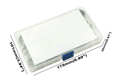 Internal Snap Ring Kit 8mm To 30mm Assortment 240 Pieces in clear box with dimensions labeled, 304 stainless steel.