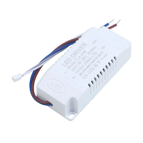 Rock Solid Led Driver Transformer 8 To 24 Watt Constant Current Power Supply AC 110 To 265 Volt To DC 24 To 84 Volt 230 Ma with wires for ceiling light.