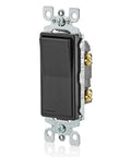 Decora Rocker Single-Pole AC Quiet Switch 15 Amp 120/277 Volt Residential Grade Grounding Black Dust Shield Frame Fits Wall Plate