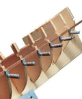All-Metal Ship Planking Clamps Set Of 10 For Model Shipbuilding securing hull with knurled aluminum handles and stepped design on bulkheads