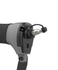 Close-up of the air inlet on a Straight Shooting Pneumatic 3 In 1 Nailer And Stapler for precise pneumatic tool connectivity.